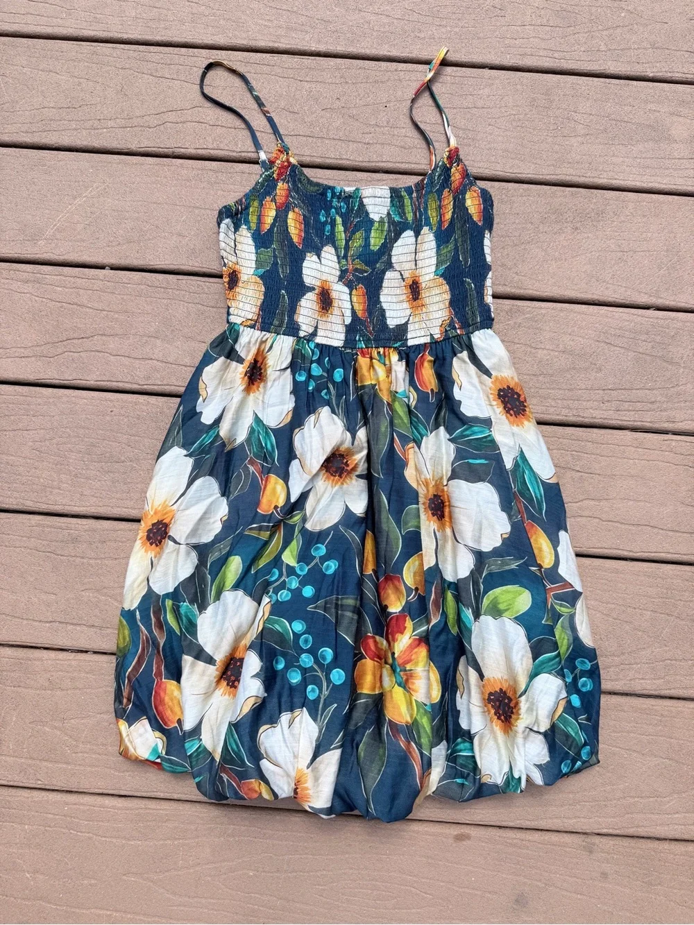 Cupshe’s Tropic Floral Mini Sundress with Bubble Hem